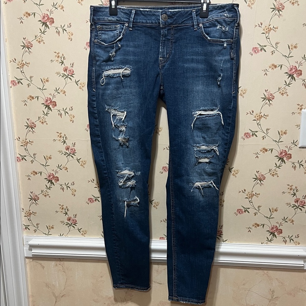 Silver Jeans Women's Skinny Jeans - Dark Blue